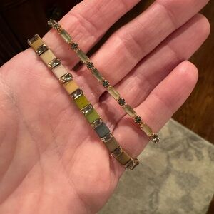Anthropologie Gold and Green Bracelet